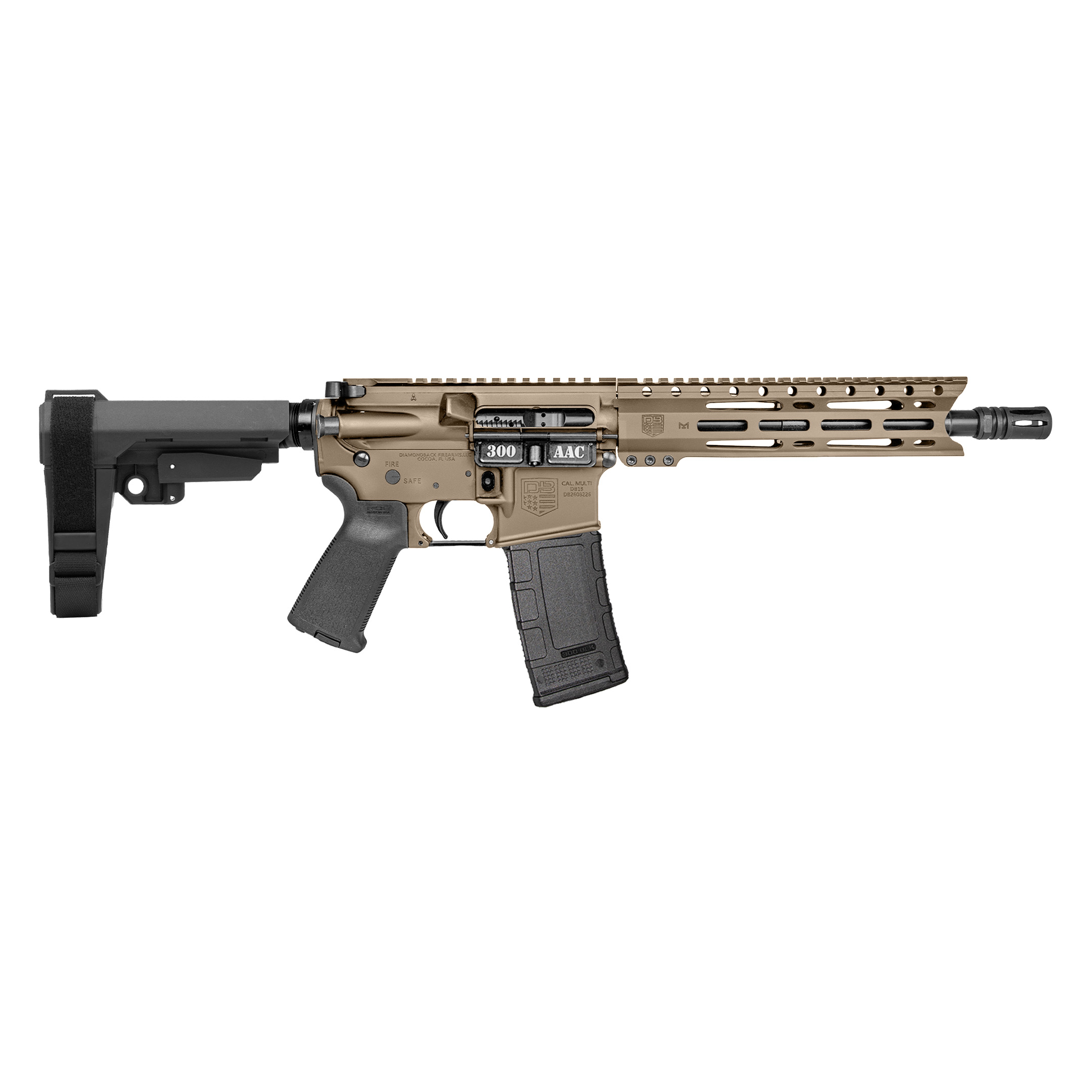 Diamondback Firearms | Carbon DB15 Pistol | 300 AAC Blackout | Flat Dark Earth Cerakote