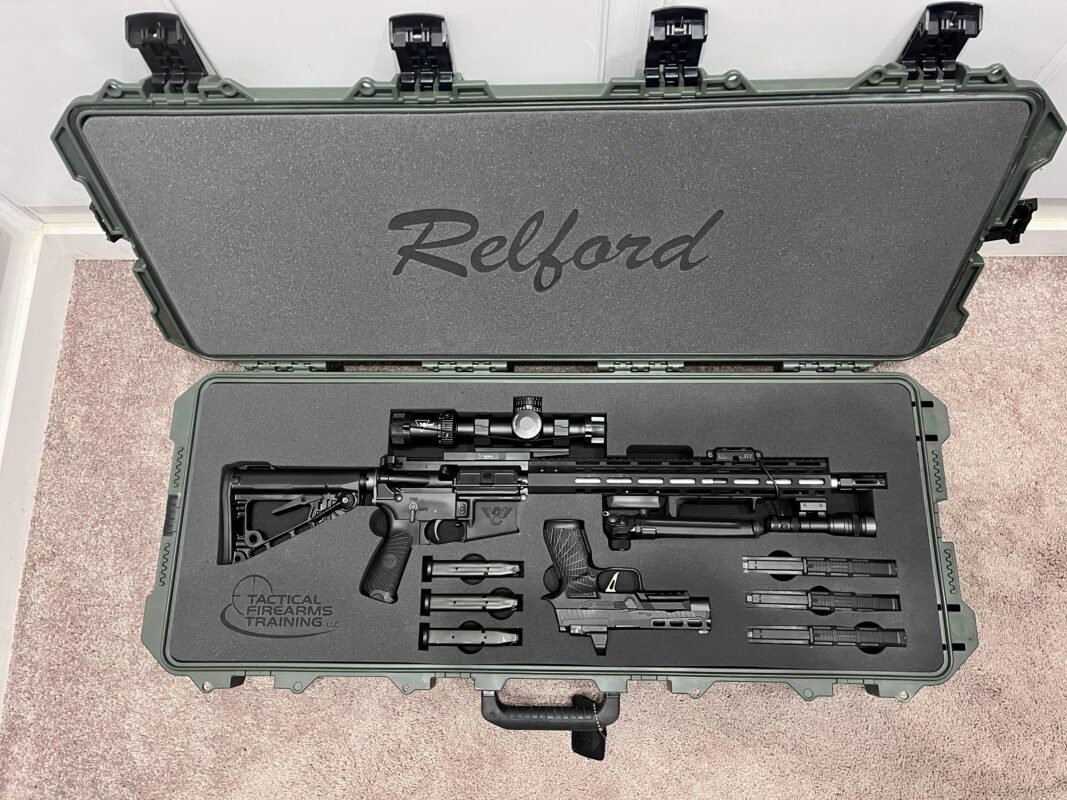 Custom AR-15 build by Rock-Op Defense Solutions in a laser-engraved case