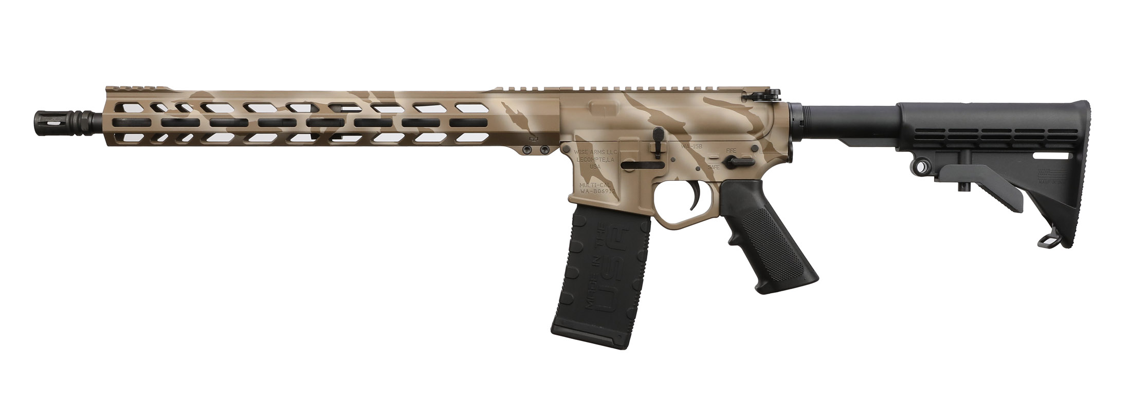 Wise Arms | WA-15B | 223 Rem | 5.56 NATO | FDE Tiger Stripe Cerakote