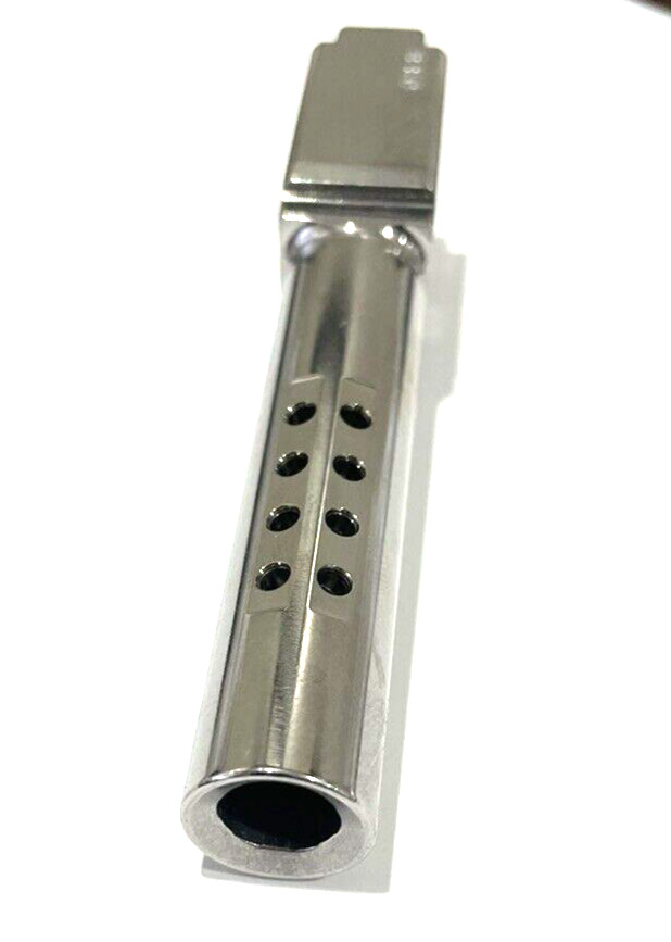 High Table Armory Ported 9mm Barrel for Glock 19 Gen1-5 Stainless Steel Finish - Image 4