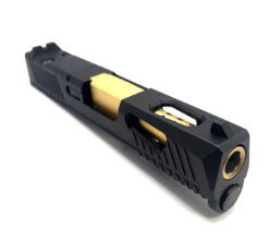 HTA Glock 43 43x Complete Black Reaper Slide RMSc Cut Gold TiN Ported Barrel