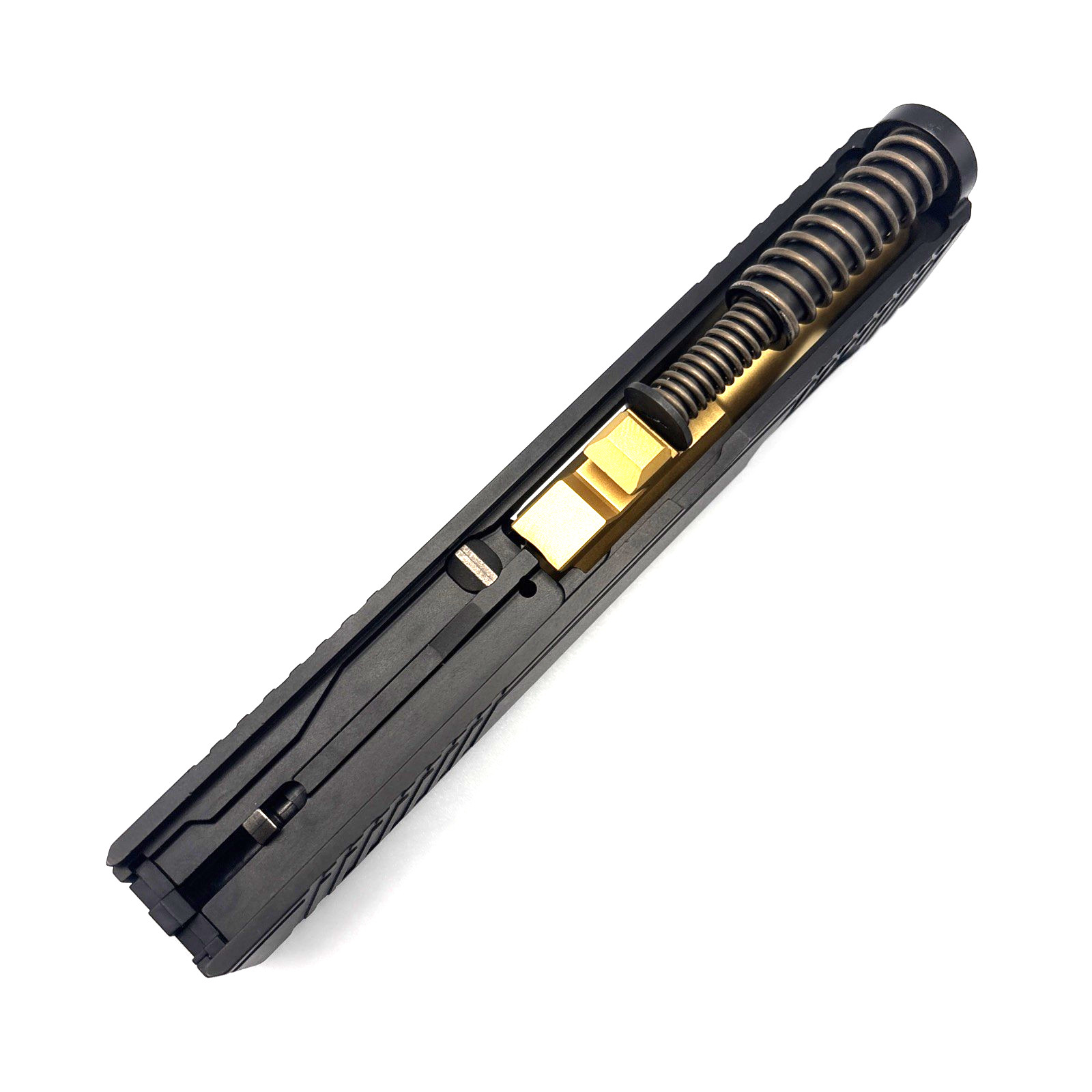 HTA Glock 43 43x Complete Black Reaper Slide RMSc Cut Gold TiN Ported Barrel - Image 2