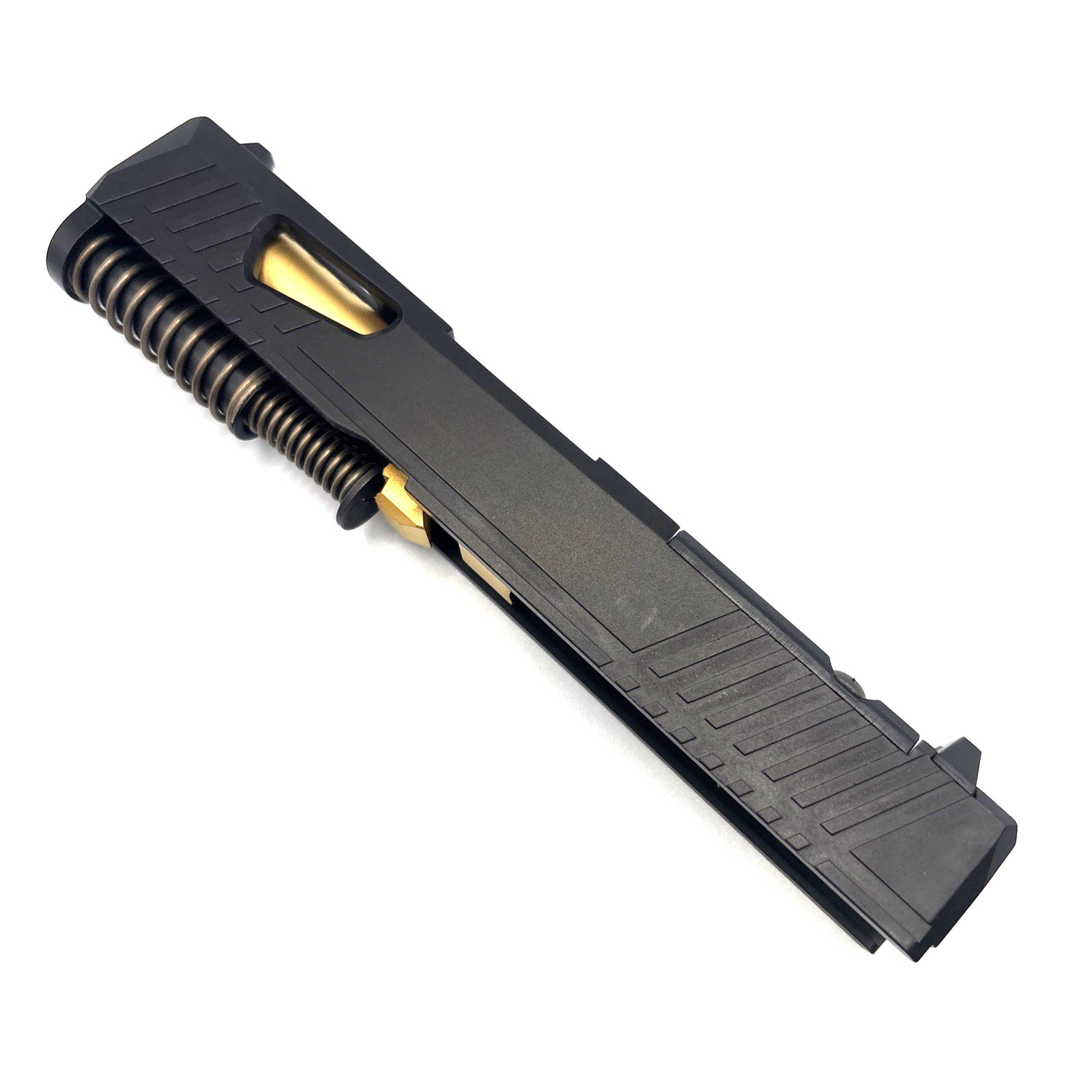 HTA Glock 43 43x Complete Black Reaper Slide RMSc Cut Gold TiN Ported Barrel - Image 3