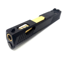 HTA Glock 43 43x Complete Black Reaper Slide RMSc Cut Gold TiN Ported Barrel - Image 5