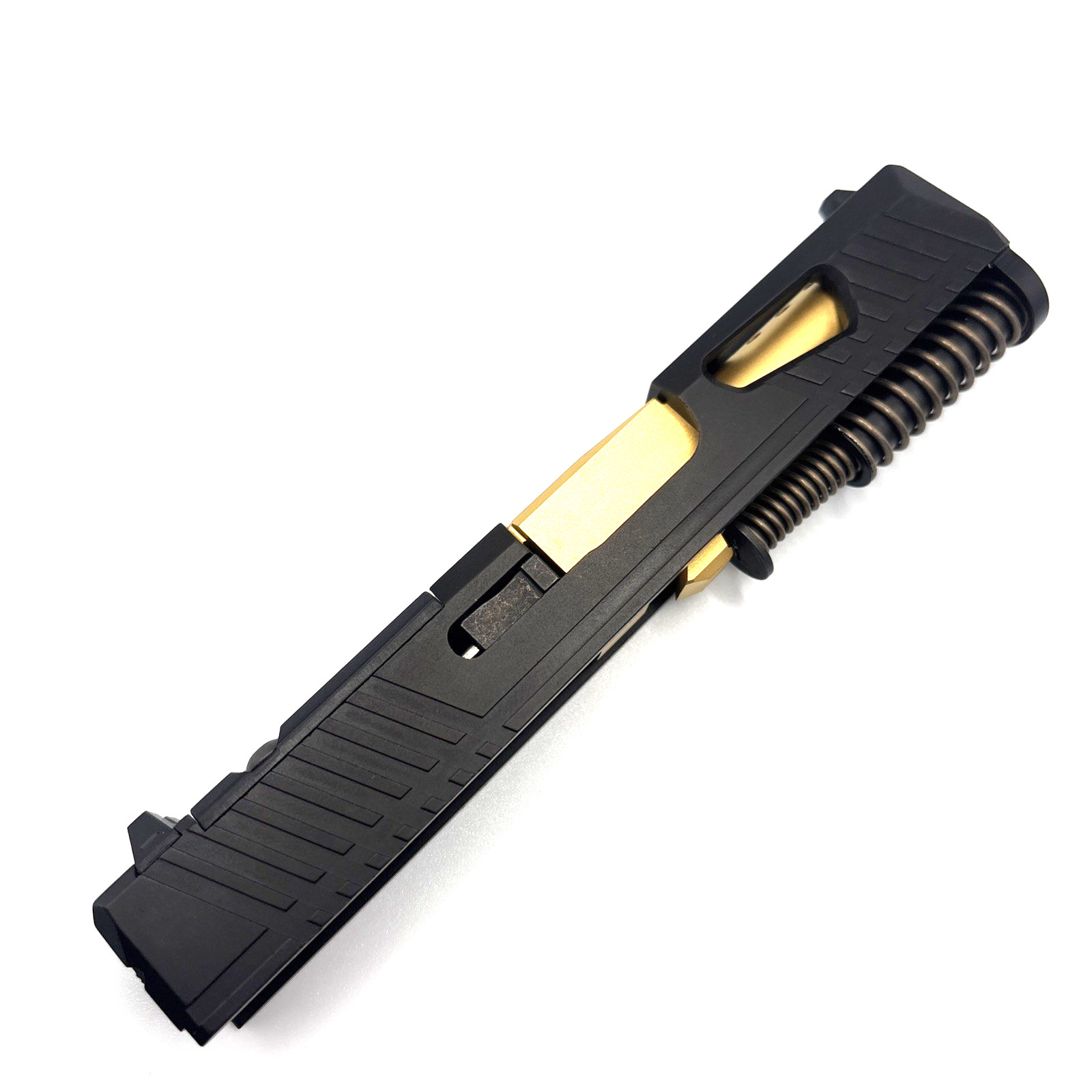 HTA Glock 43 43x Complete Black Reaper Slide RMSc Cut Gold TiN Ported Barrel - Image 6