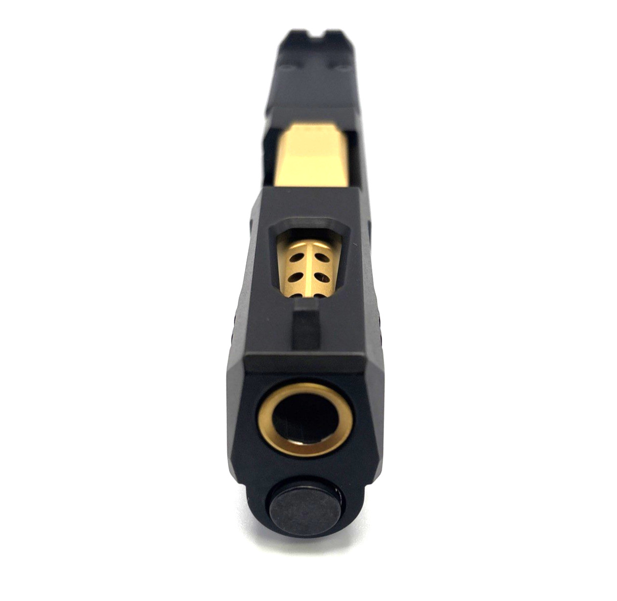 HTA Glock 43 43x Complete Black Reaper Slide RMSc Cut Gold TiN Ported Barrel - Image 7