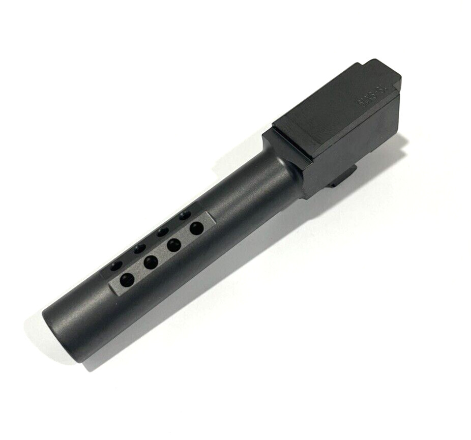 High Table Armory Ported 9mm Barrel for Glock 19 Gen1-5 Black DLC Finish
