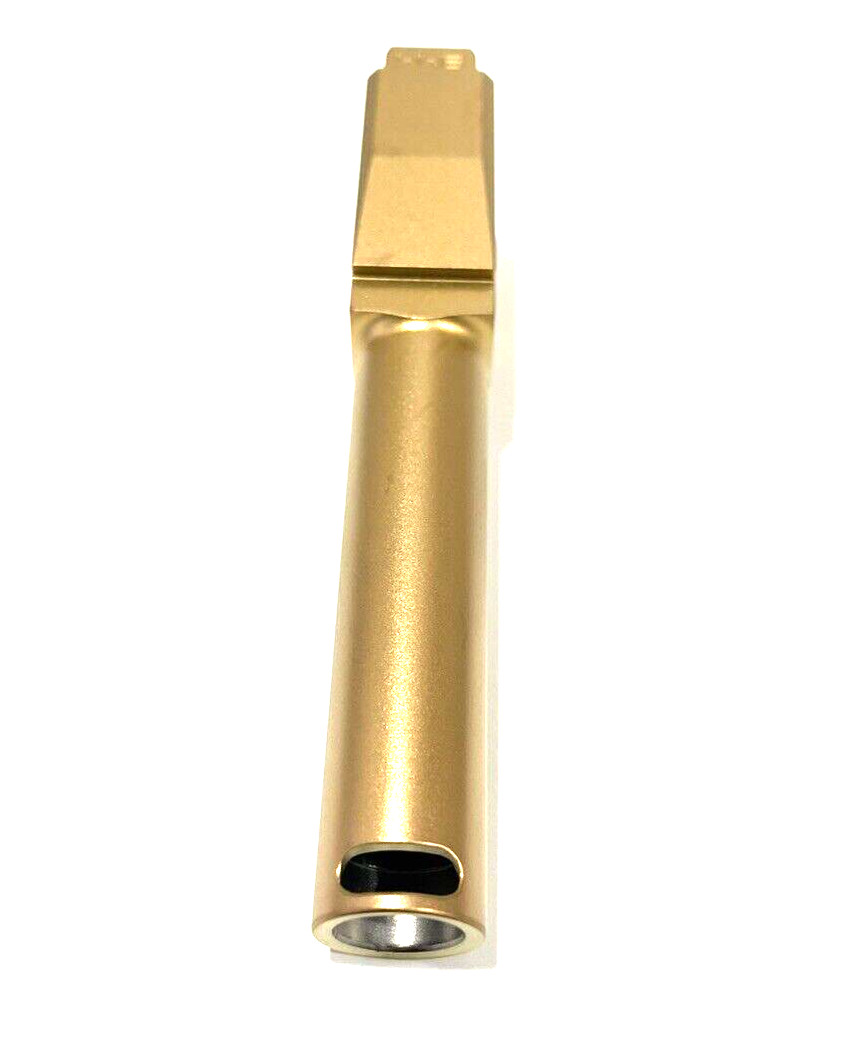 High Table Armory Compensated TiN Gold JTT 9mm Barrel for Glock 43 43X Gen 1-4 - Image 2