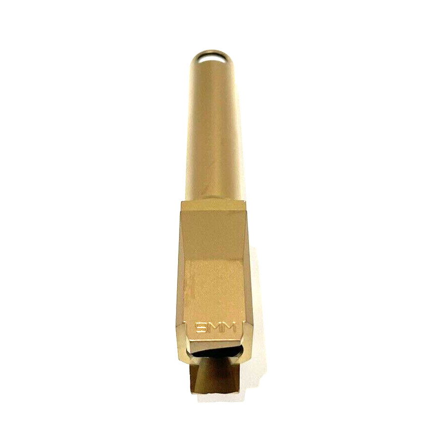 High Table Armory Compensated TiN Gold JTT 9mm Barrel for Glock 43 43X Gen 1-4 - Image 4