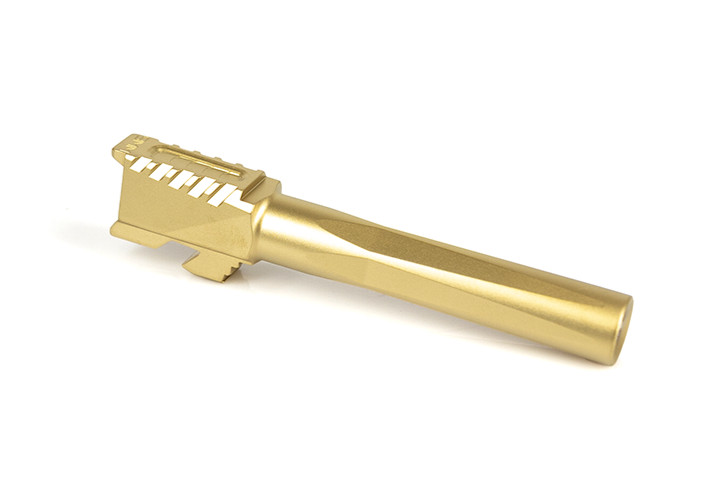 MATCH FLUTED SERRATED TIN GOLD BARREL FOR GLOCK 17 G17 9mm Gen 1-4 SS NEW