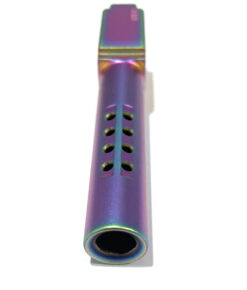High Table Armory Ported 9mm Barrel for Glock 19 Gen1-5 Rainbow Chameleon Finish - Image 5