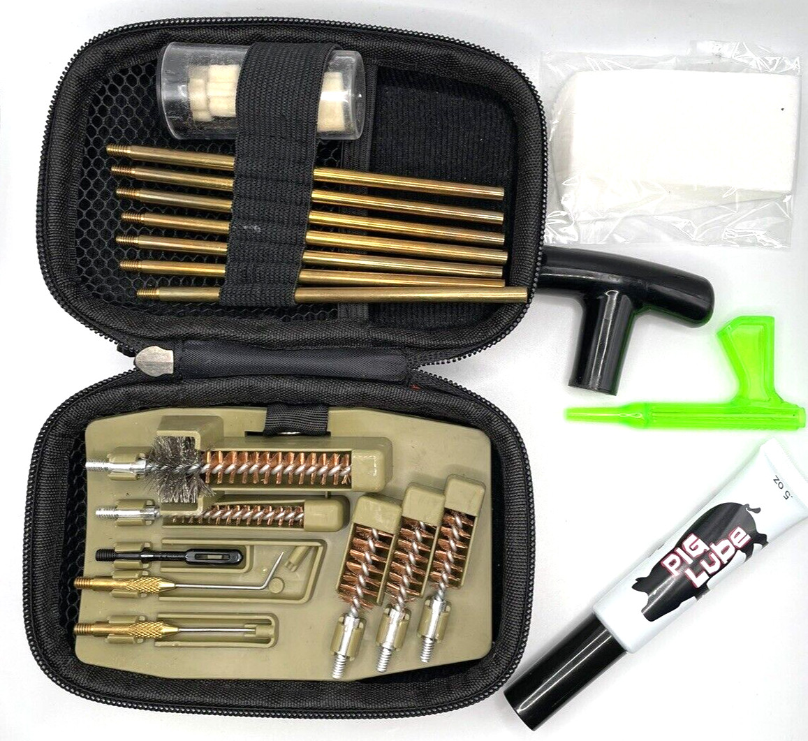Gun Cleaning Kit by Pig Lube 23-Piece Portable for all Handgun & Rifle Calibers