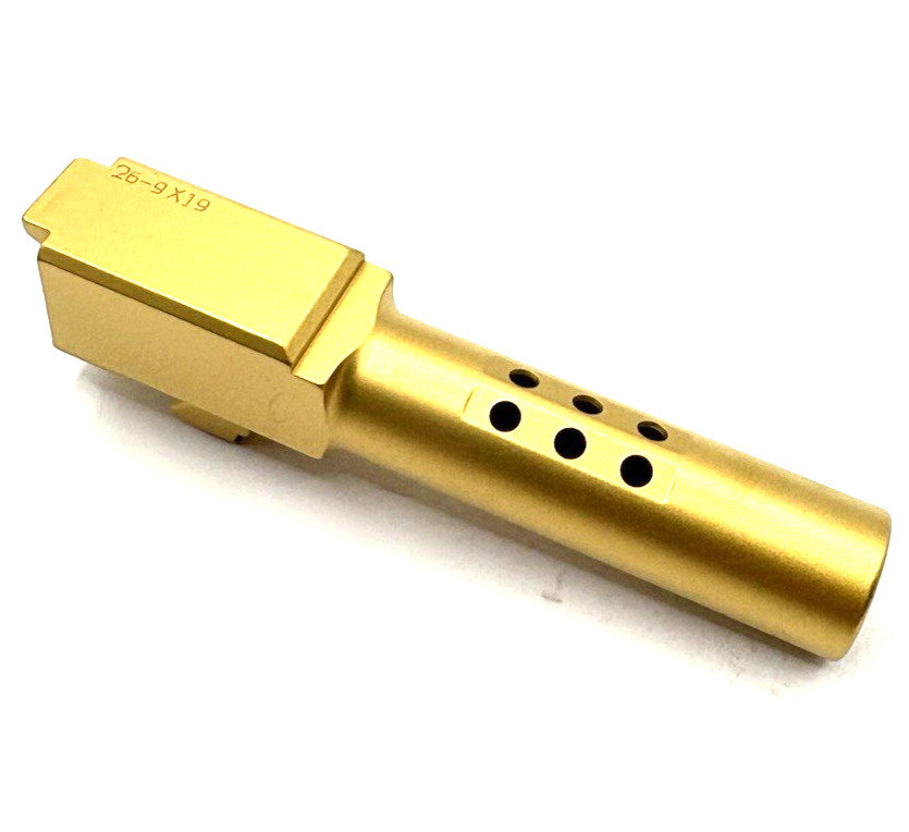 High Table Arms Glock 26 Gen 1-4 Gold TiN Ported Barrel OEM Replacement