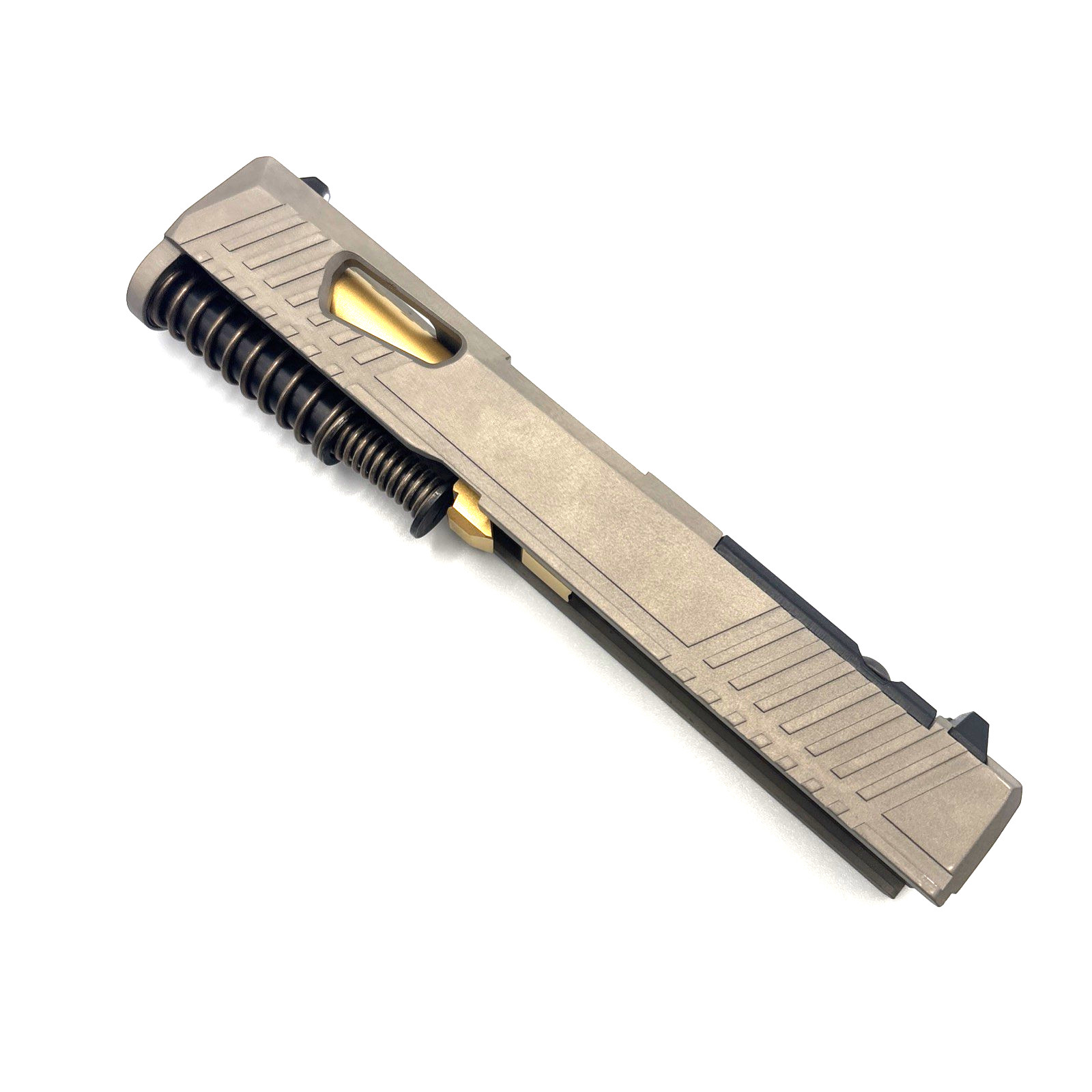 HTA Glock 43 43x Complete Nickel Reaper Slide RMSc Cut Gold TiN Ported Barrel - Image 5