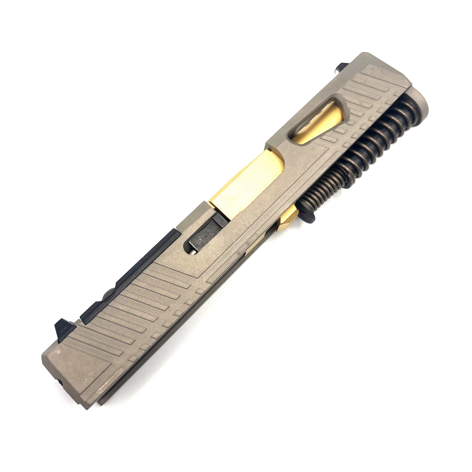 HTA Glock 43 43x Complete Nickel Reaper Slide RMSc Cut Gold TiN Ported Barrel - Image 8