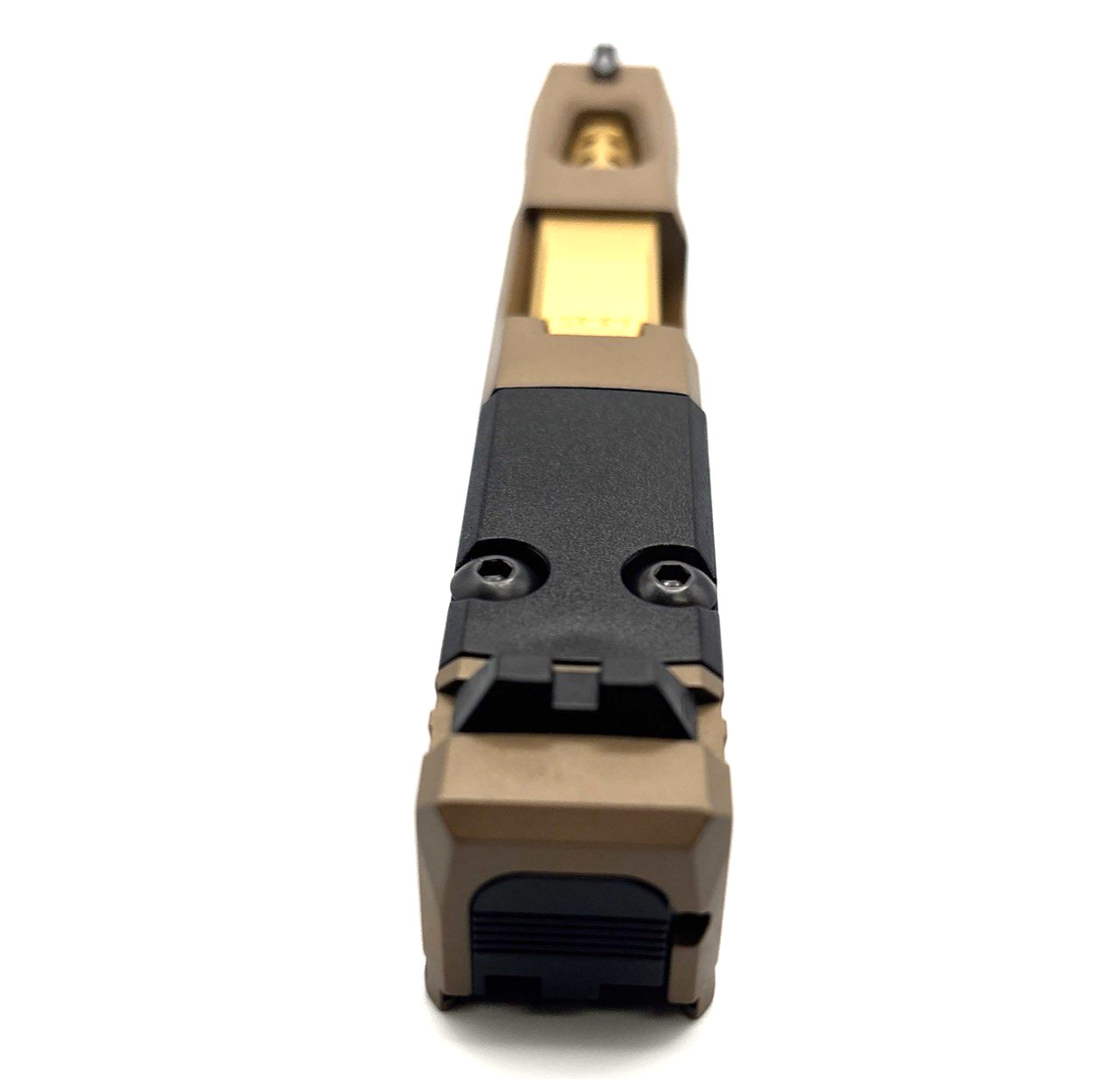 HTA Glock 43 43x Complete FDE Reaper Slide RMSc Cut Gold TiN Ported Barrel - Image 4