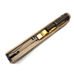 HTA Glock 43 43x Complete FDE Reaper Slide RMSc Cut Gold TiN Ported Barrel - Image 5