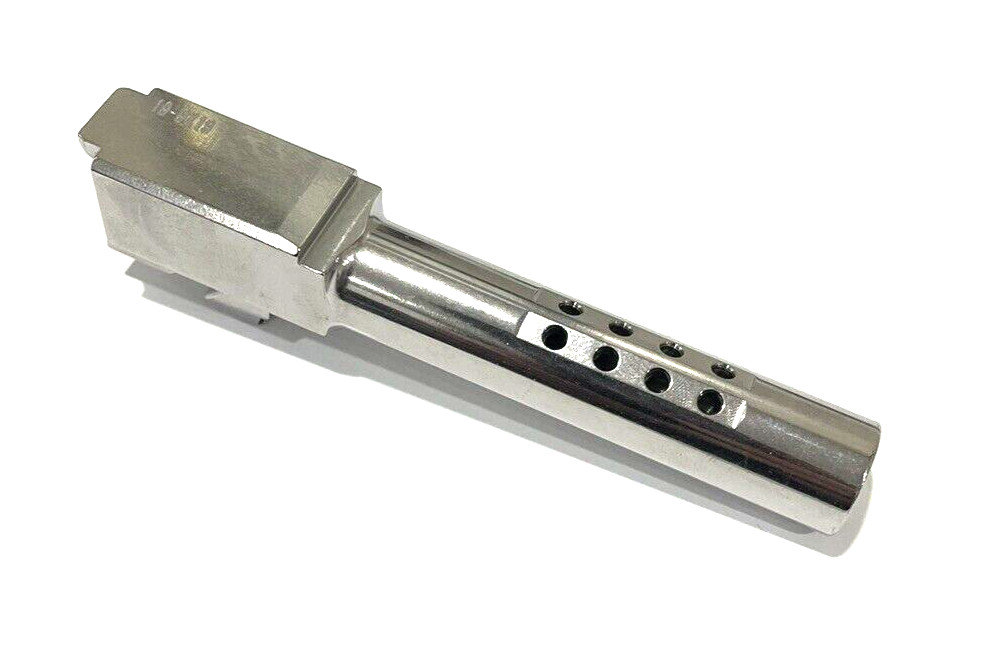 High Table Armory Ported 9mm Barrel for Glock 19 Gen1-5 Stainless Steel Finish
